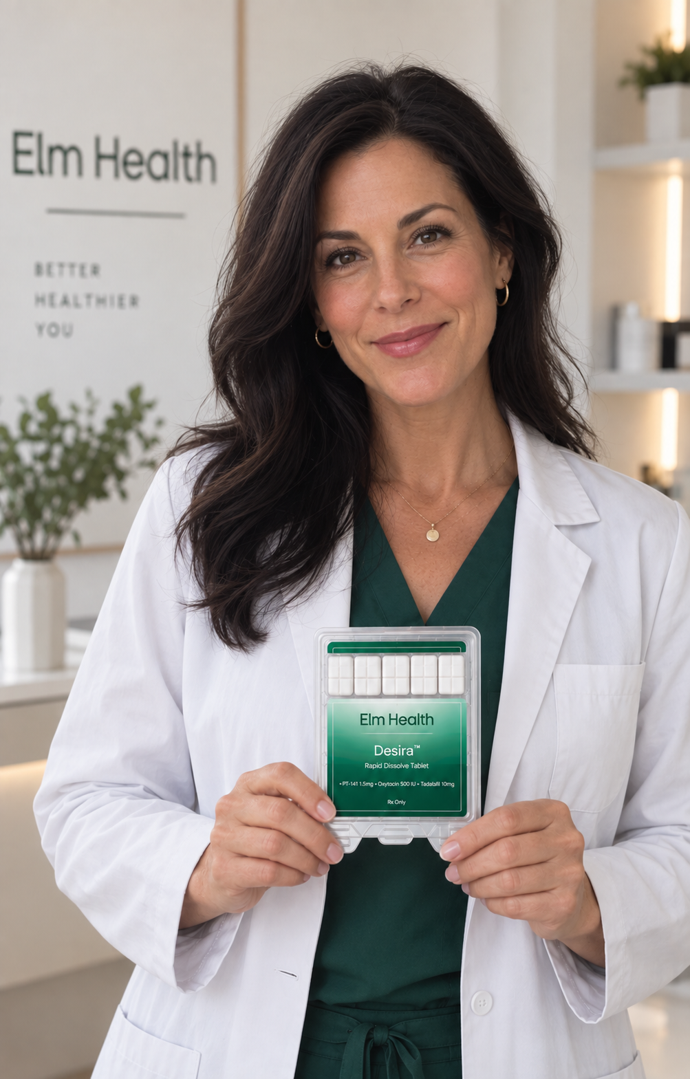 Elm Health medical expert holding Desira